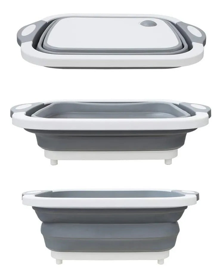 Tabla De Cortar Plegable De Silicona Bandeja Escurridora