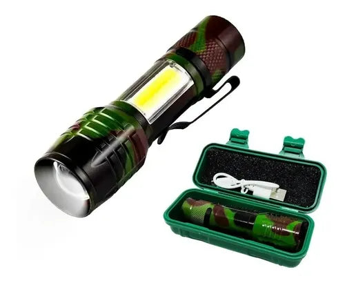 Linterna Mini LED de Aluminio con Doble Luz y 4 Modos de Iluminación