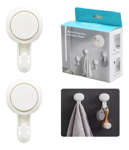 AGanchos X 2 Ventosas Chupon A Presión P/baño O Cocina