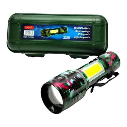 Linterna Mini LED de Aluminio con Doble Luz y 4 Modos de Iluminación