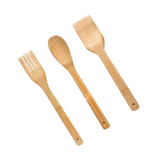 Juego X3 Utensilios Cucharas De Bamboo Para Cocina