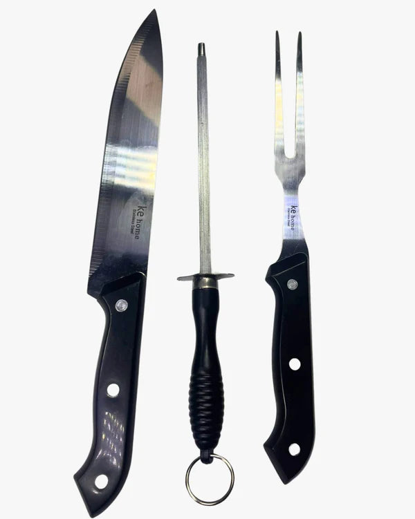 Cuchillo + Tenedor + chaira