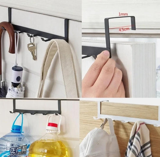 Perchero Para Puerta Acero Inox Gancho X5 Colgante