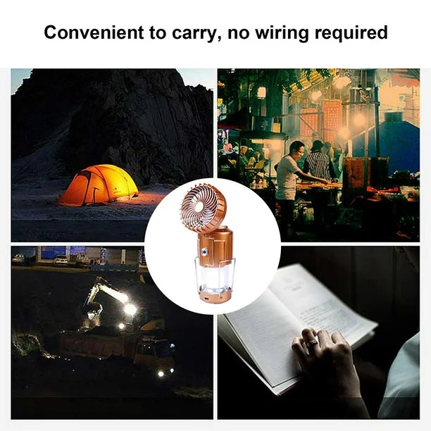 Farol con Ventilador Panel Solar y Entrada USB