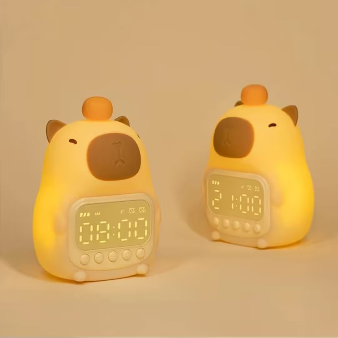 Lámpara Veladora Reloj Alarma Capibara