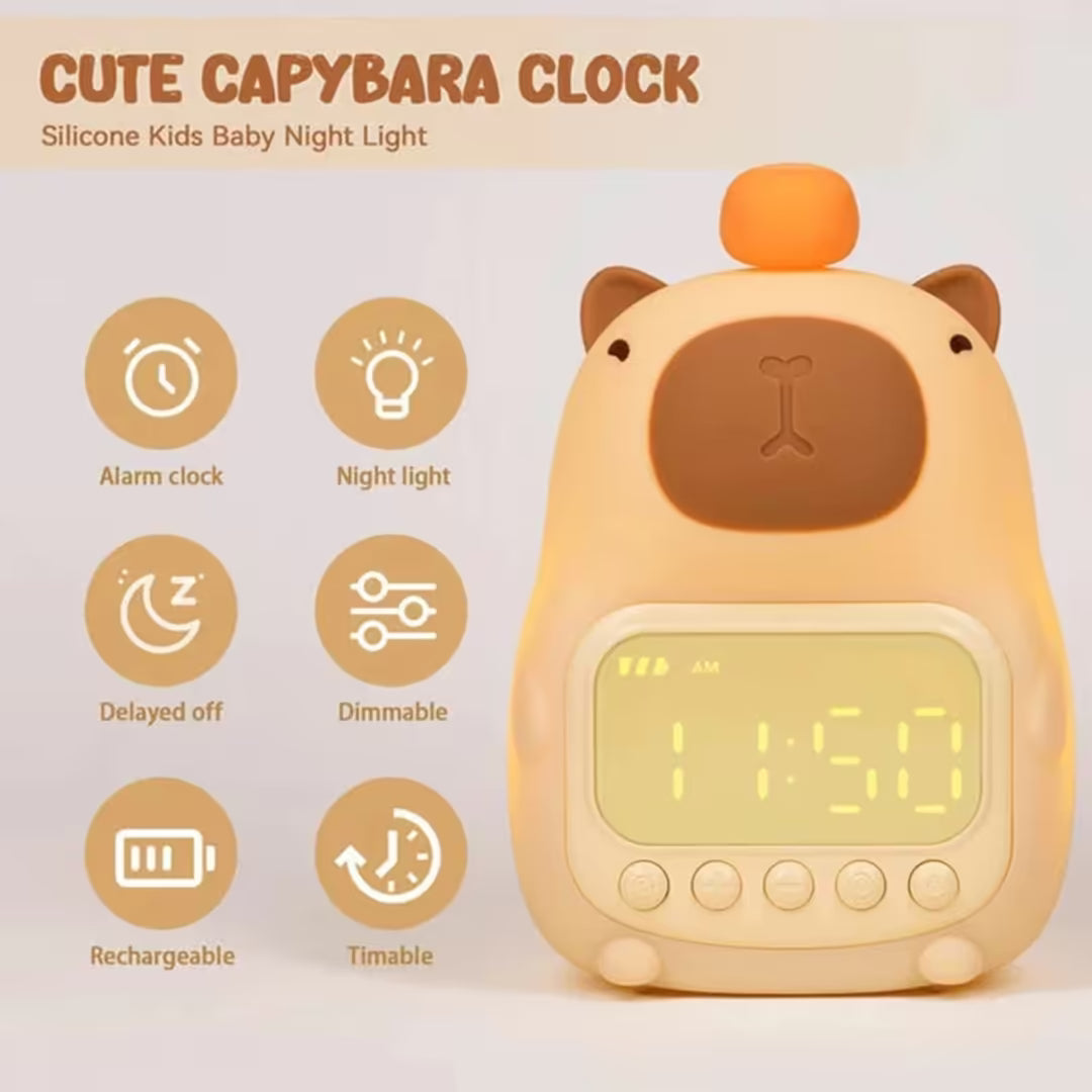 Lámpara Veladora Reloj Alarma Capibara