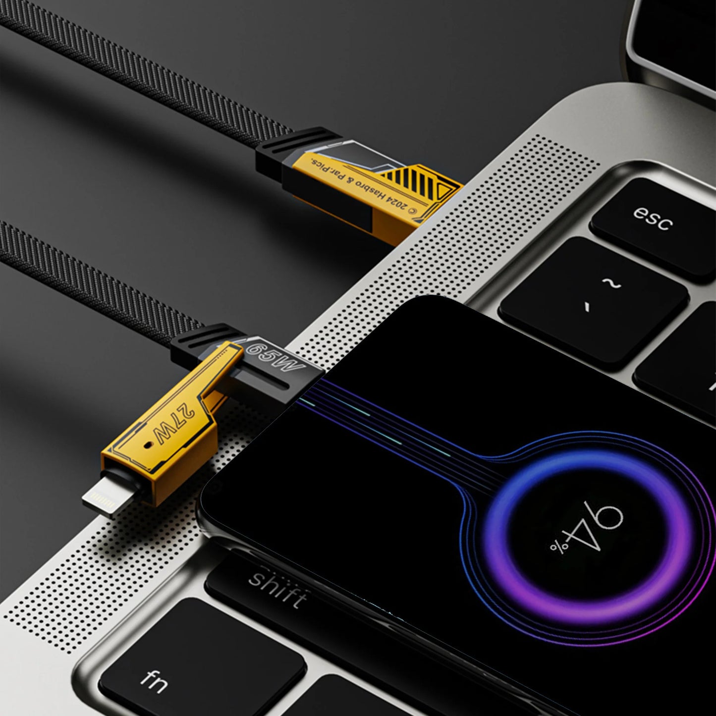 Cable Datos Carga Rápida 4 En 1 Usb - Tipo C - Iphone 1 Mts
